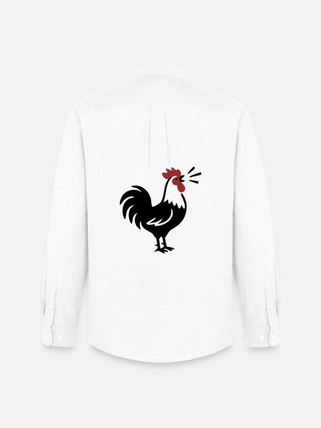Rooster Crows Farm Logo - Men's Oxford Shirt by Stanley/Stella - white
