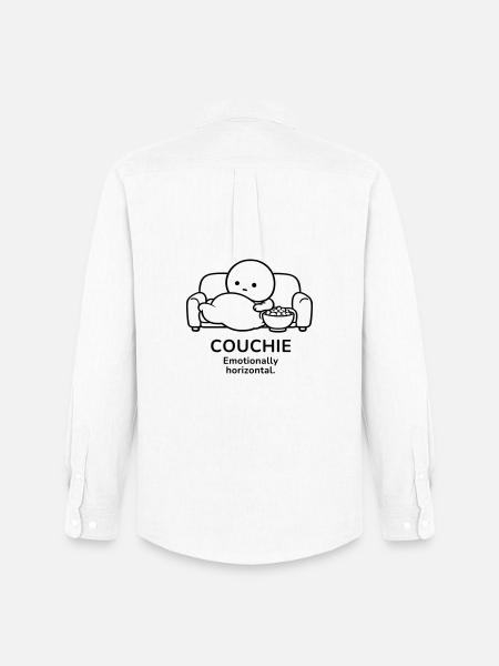 Couchie – Emotionally Horizontal | Cozy Mood - Männer Oxford Hemd von Stanley/Stella - Weiß