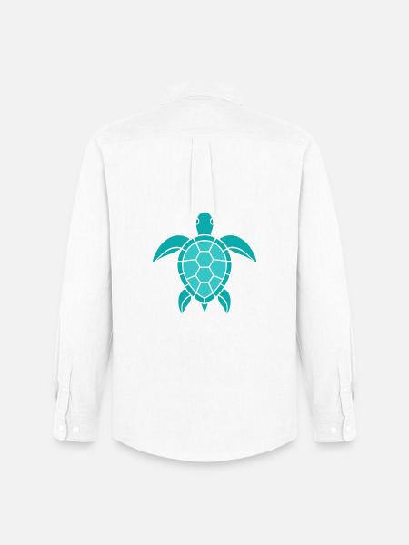 Turtle Pattern - Men's Oxford Shirt by Stanley/Stella - white