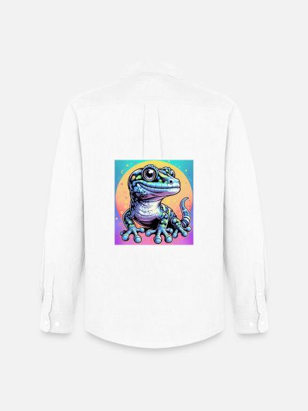 Gecko - Männer Oxford Hemd von Stanley/Stella - Weiß