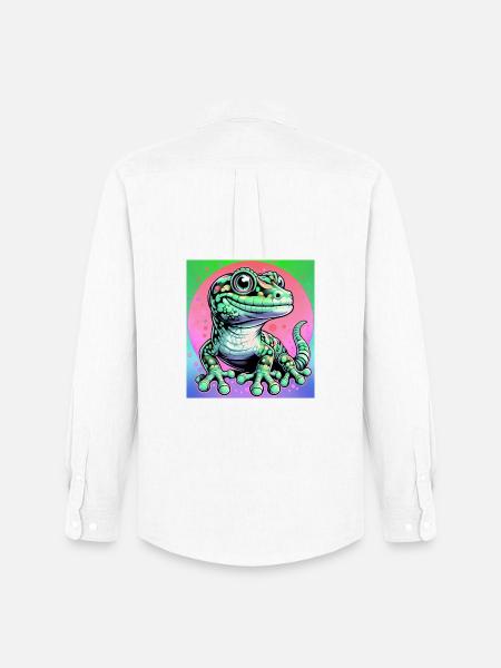 Gecko - Männer Oxford Hemd von Stanley/Stella - Weiß