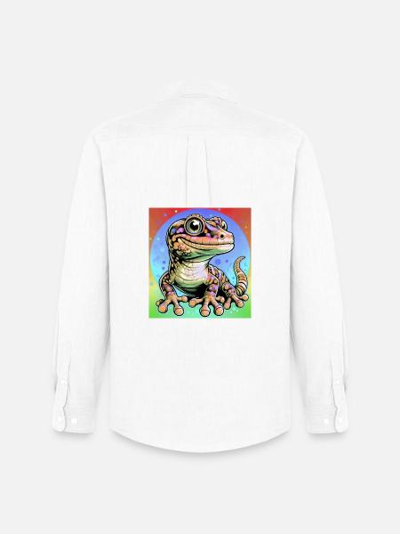 Gecko - Männer Oxford Hemd von Stanley/Stella - Weiß