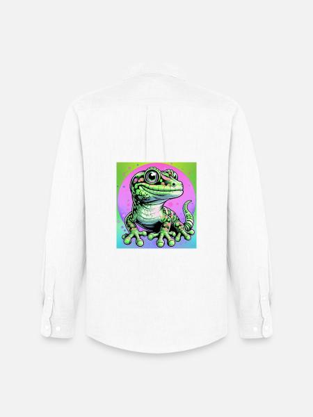 Gecko - Männer Oxford Hemd von Stanley/Stella - Weiß