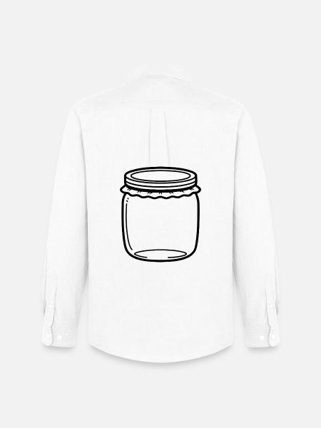 Jam Jar Outline - Men's Oxford Shirt by Stanley/Stella - white