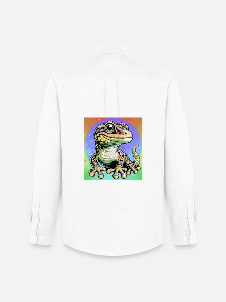 Gecko - Männer Oxford Hemd von Stanley/Stella - Weiß