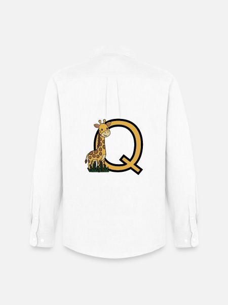 Giraffen-Logo mit QBuchstabe - Männer Oxford Hemd von Stanley/Stella - Weiß
