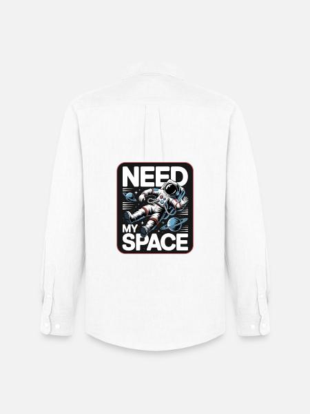 Raumfahrt-Statement: Need My Space - Männer Oxford Hemd von Stanley/Stella - Weiß