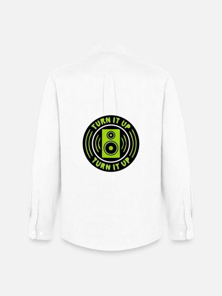 Speaker Music Badge - Men's Oxford Shirt by Stanley/Stella - white