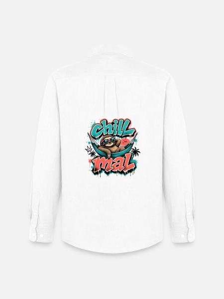 Chill Times Cool Sloth Graffiti Design - Men's Oxford Shirt by Stanley/Stella - white