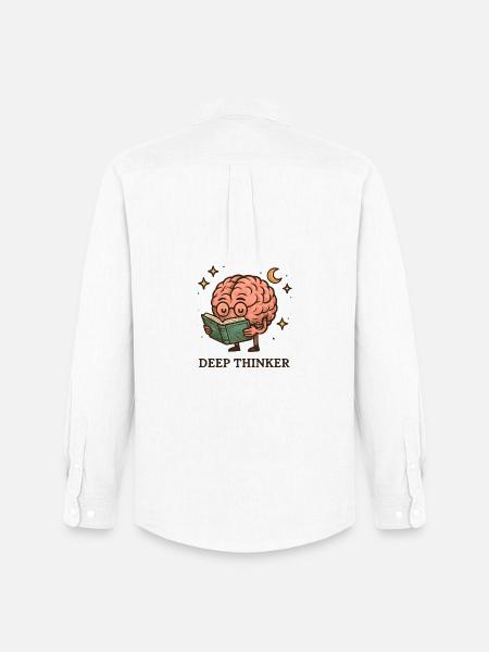 Deep thinker brain while reading - Men's Oxford Shirt by Stanley/Stella - white