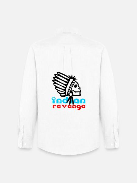 Indian Skull Revenge - Männer Oxford Hemd von Stanley/Stella - Weiß