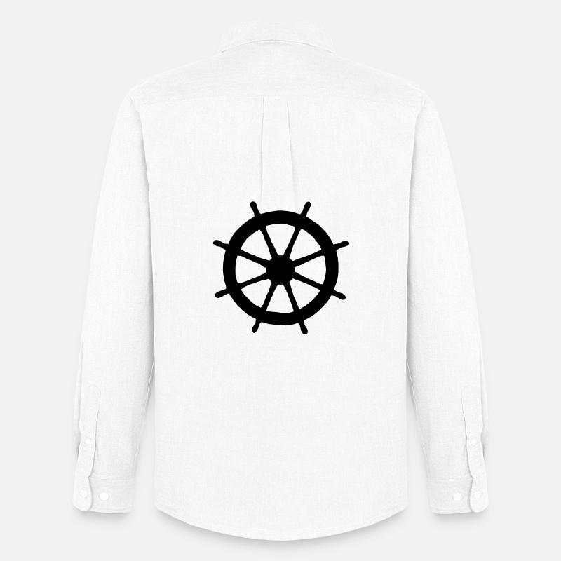 Steering Wheel Sail Sailing Sailor - Men's Oxford Shirt by Stanley/Stella - white