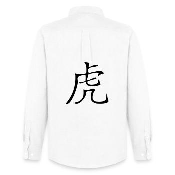 Tiger - Kanji - Chemise Oxford homme Stanley/Stella - blanc - Dos - AI Model Male 185 dark (185cm)