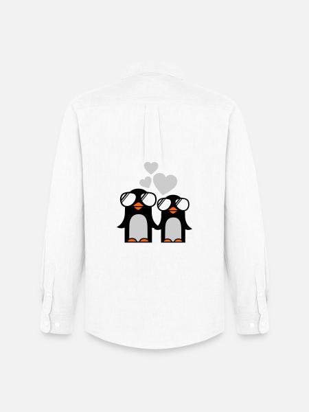 penguins fallen in love - Men's Oxford Shirt by Stanley/Stella - white