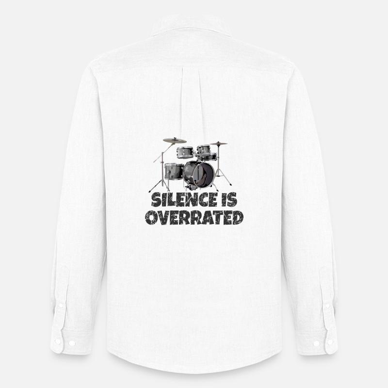 Silence is overrated - Drummer Drum Kit - Männer Oxford Hemd von Stanley/Stella - Weiß