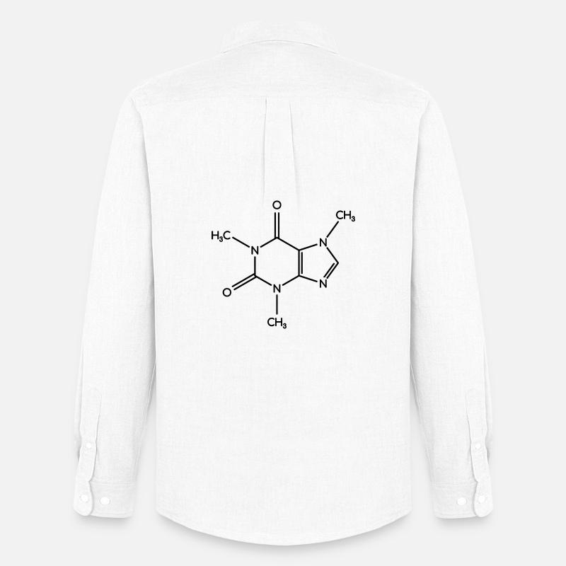 Koffein-Molekül - Strukturformel - Männer Oxford Hemd von Stanley/Stella - Weiß