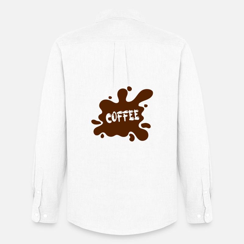 Kaffeefleck mit künstlerischem Design - Männer Oxford Hemd von Stanley/Stella - Weiß