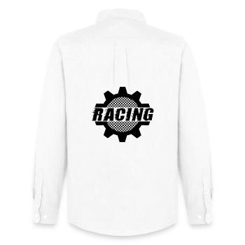 Rennsport - Motorsport Zahnrad - Auto Auto Fenster - Männer Oxford Hemd von Stanley/Stella - Weiß - Hinten - AI Model Male 185 dark (185cm)