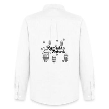 Ramadan Mubarak lights, asterisks - Men's Oxford Shirt by Stanley/Stella - white - Back - AI Model Male 185 dark (185cm)