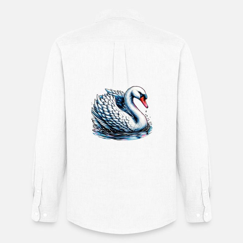 Schwan - Männer Oxford Hemd von Stanley/Stella - Weiß