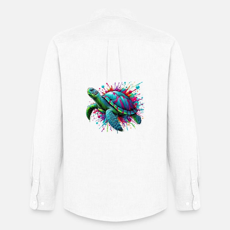Schildkröte - Männer Oxford Hemd von Stanley/Stella - Weiß