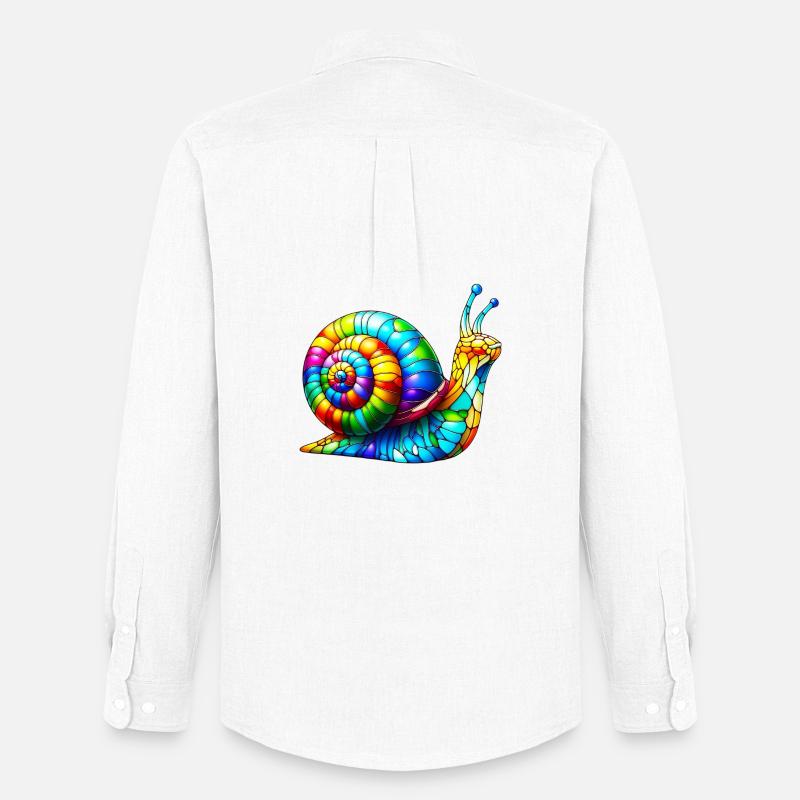 Schnecke - Männer Oxford Hemd von Stanley/Stella - Weiß