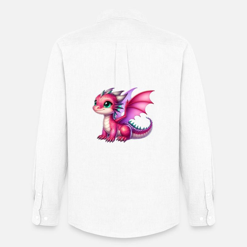 Drache - Männer Oxford Hemd von Stanley/Stella - Weiß