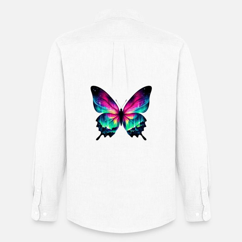 Schmetterling - Männer Oxford Hemd von Stanley/Stella - Weiß