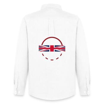 Union Jack Arc Emblem - Männer Oxford Hemd von Stanley/Stella - Weiß - Hinten - AI Model Male 185 dark (185cm)