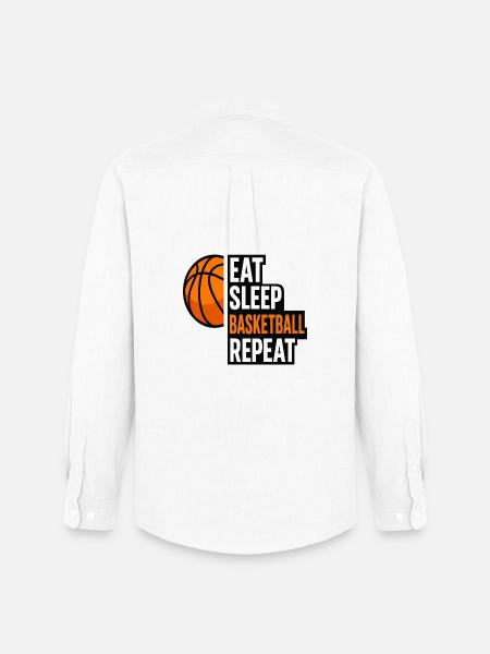 Eat Sleep Basketball Repeat Quote - Men's Oxford Shirt by Stanley/Stella - white