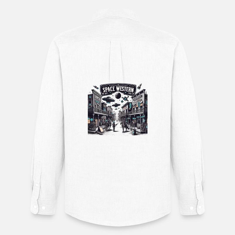 Scena della Space Western City - Stanley/Stella Camicia Oxford uomo - bianco