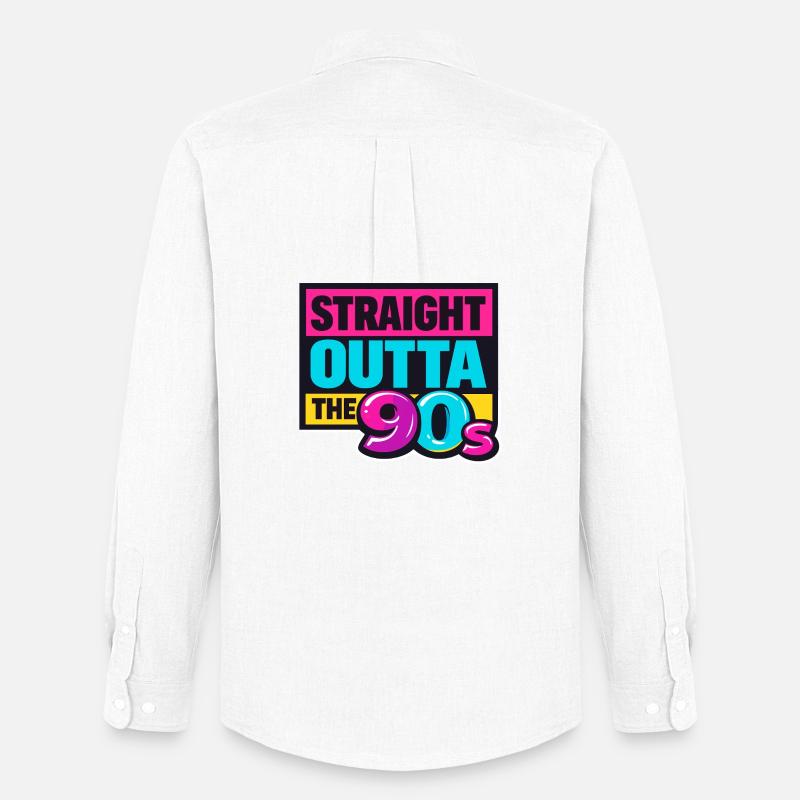 Straight Outta The 90s Neon - Männer Oxford Hemd von Stanley/Stella - Weiß