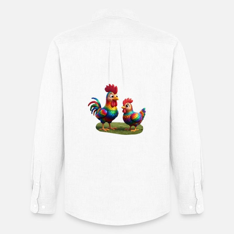 Hahn mit Henne - Männer Oxford Hemd von Stanley/Stella - Weiß