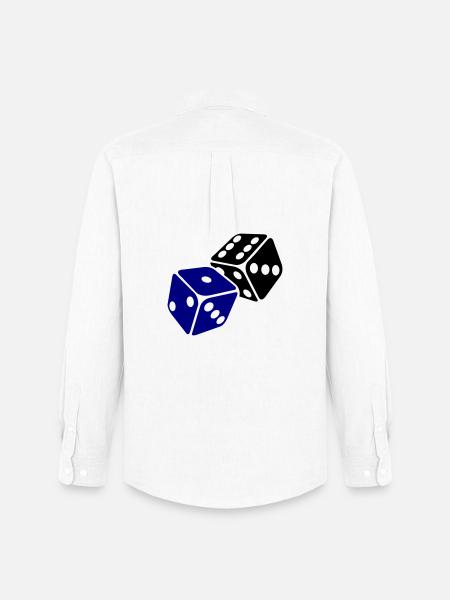 Blue Cube Minimal Design - Men's Oxford Shirt by Stanley/Stella - white