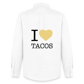 I LOVE TACOS - Chemise Oxford homme Stanley/Stella - blanc - Dos - AI Model Male 185 dark (185cm)