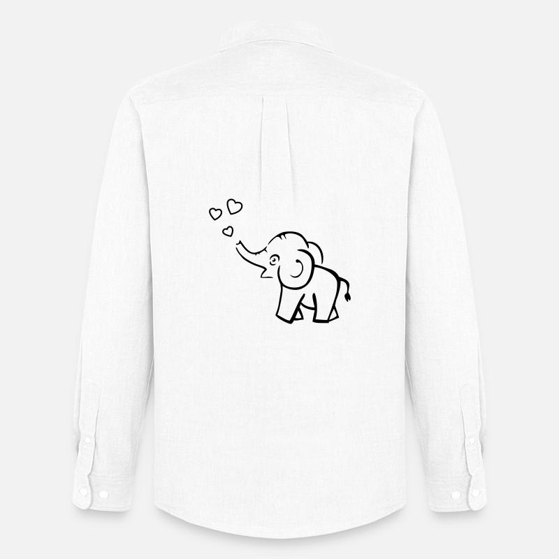 Süsser Elefant pustet Herzen - Männer Oxford Hemd von Stanley/Stella - Weiß