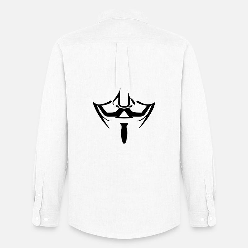 Anonymous Maske - Männer Oxford Hemd von Stanley/Stella - Weiß