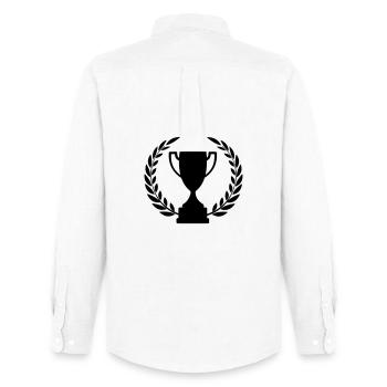 Pokal Sportbecher Lorbeerkranz - Männer Oxford Hemd von Stanley/Stella - Weiß - Hinten - AI Model Male 185 dark (185cm)