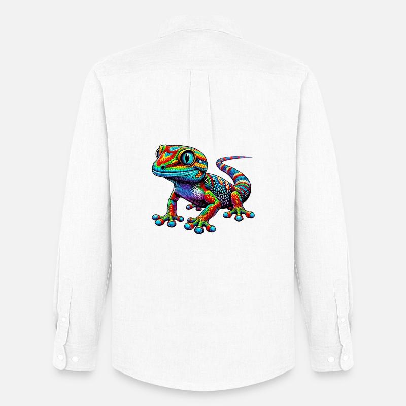Gecko - Männer Oxford Hemd von Stanley/Stella - Weiß