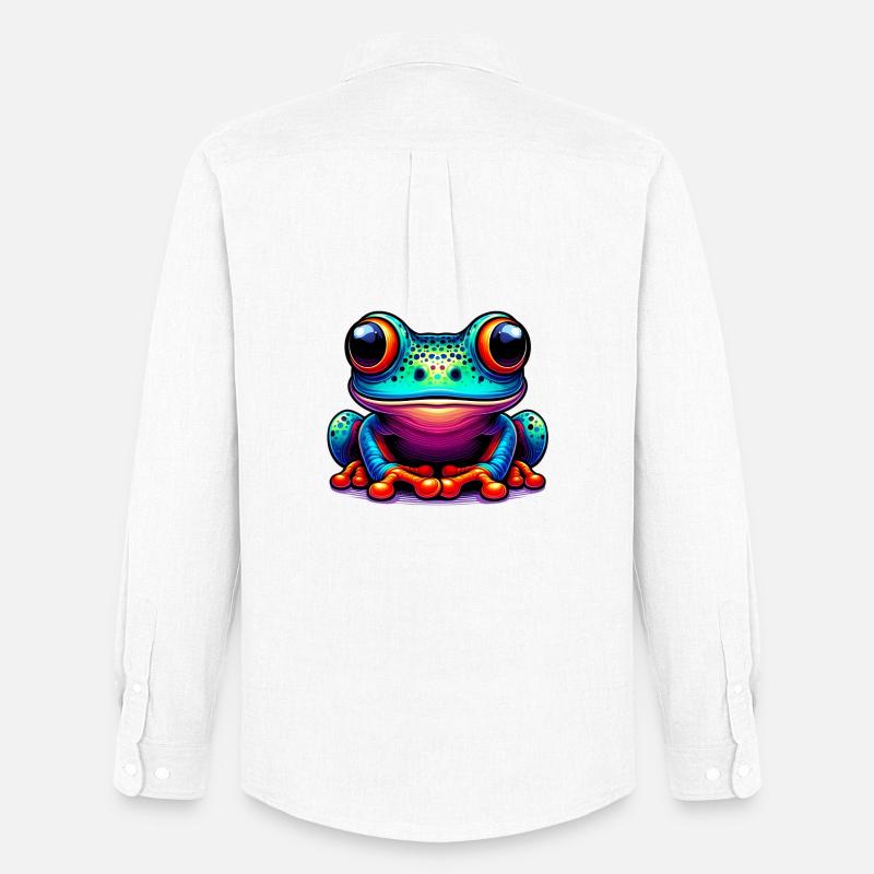Frosch - Männer Oxford Hemd von Stanley/Stella - Weiß