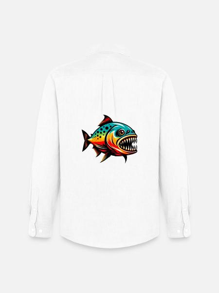 Piranha - Men's Oxford Shirt by Stanley/Stella - white