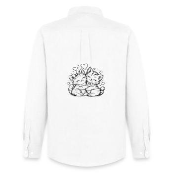Cuddly kitten in the heart of love - Men's Oxford Shirt by Stanley/Stella - white - Back - AI Model Male 185 dark (185cm)