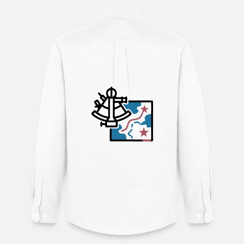 Sextant Navigation Map Vector - Men's Oxford Shirt by Stanley/Stella - white