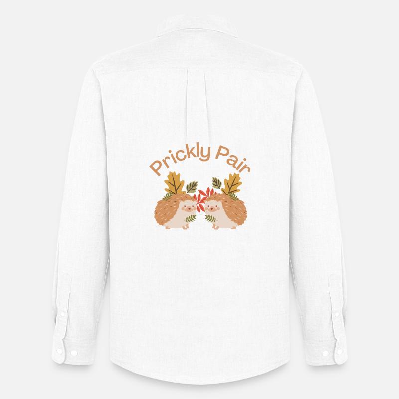 Prickly Pair - Hedgehog Lovers - Männer Oxford Hemd von Stanley/Stella - Weiß