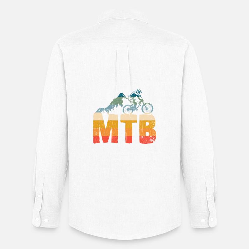 MTB Summit Gradient Fahrer - Männer Oxford Hemd von Stanley/Stella - Weiß