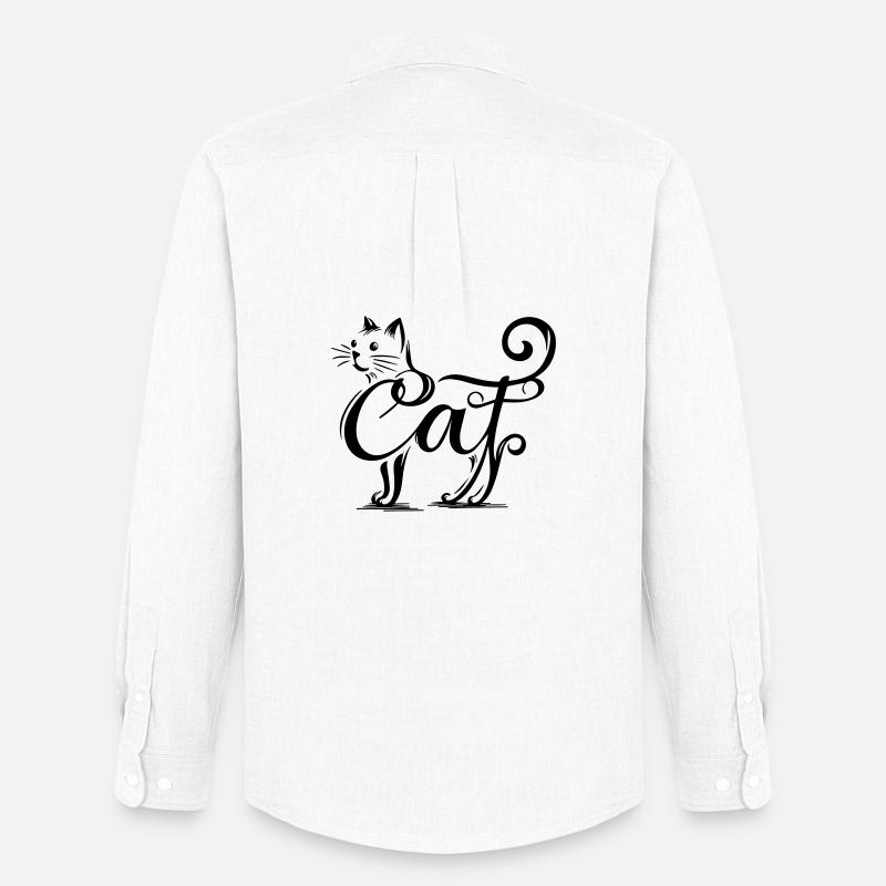 Katzen-Overlay - Verschmolzene Katze - Männer Oxford Hemd von Stanley/Stella - Weiß