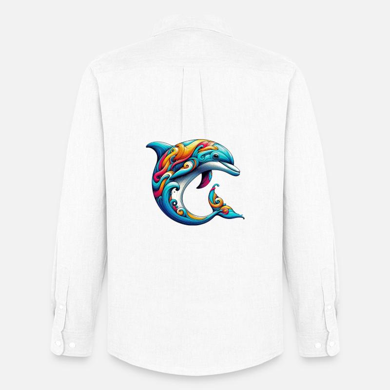 Delfin - Männer Oxford Hemd von Stanley/Stella - Weiß