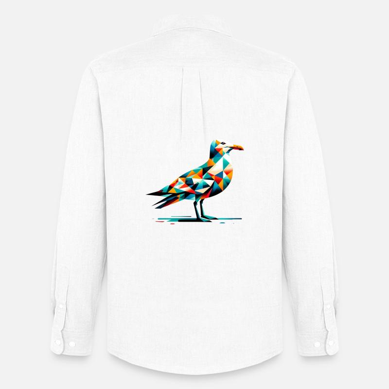 Möwe - Männer Oxford Hemd von Stanley/Stella - Weiß