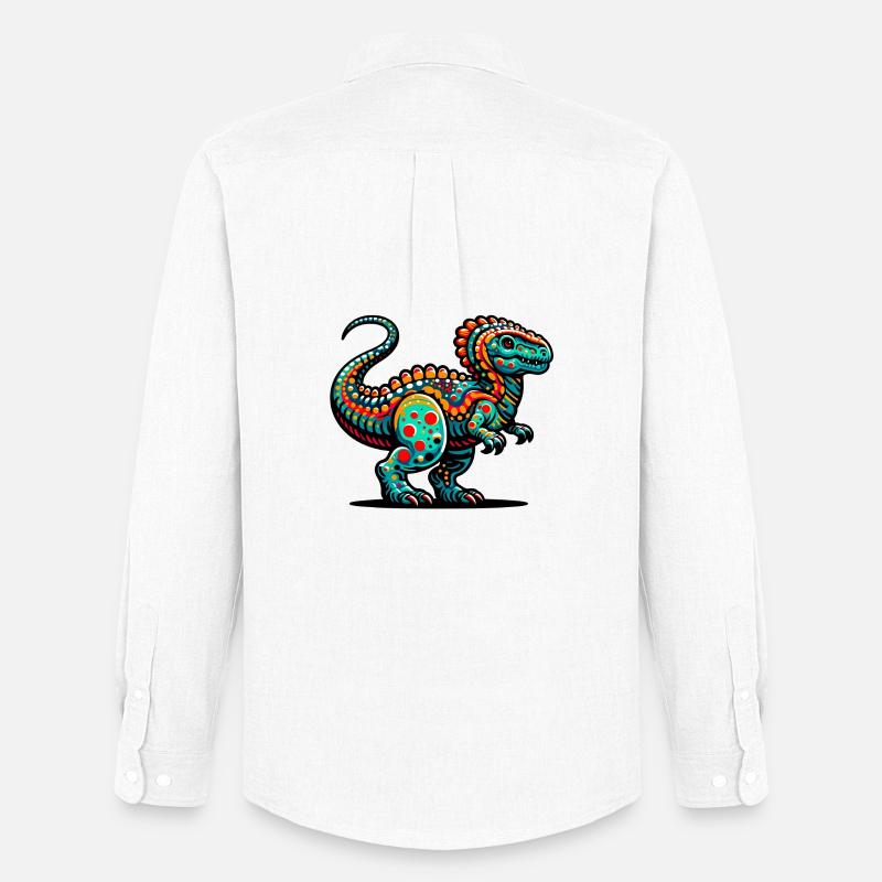 Dinosaurier - Männer Oxford Hemd von Stanley/Stella - Weiß