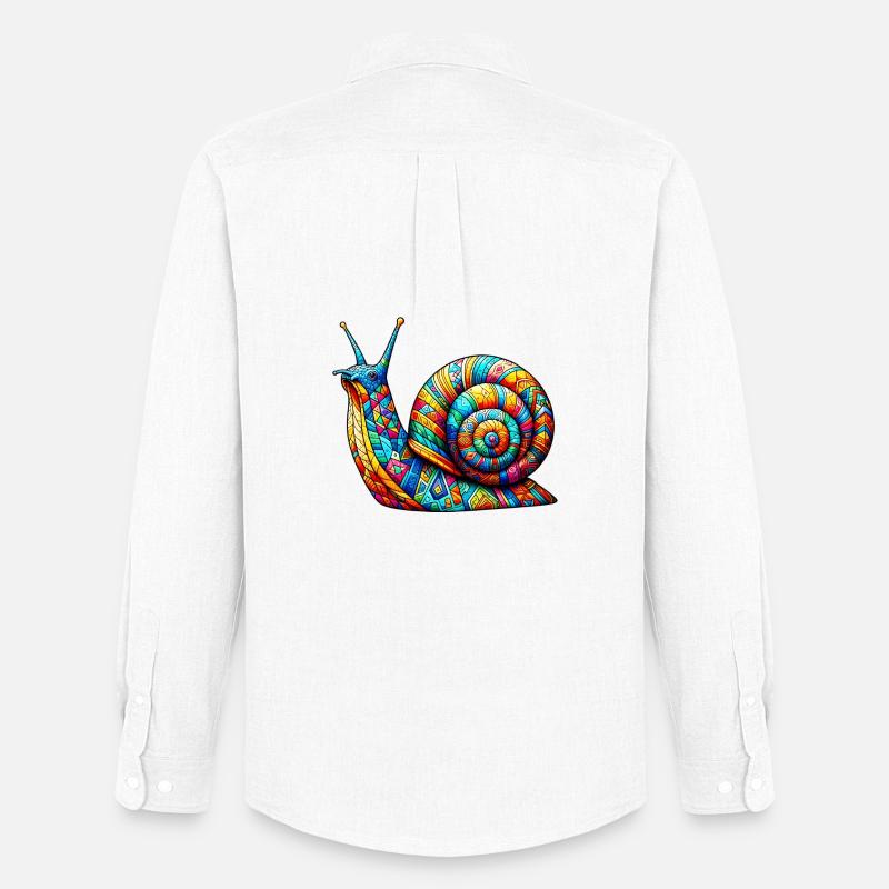 Schnecke - Männer Oxford Hemd von Stanley/Stella - Weiß
